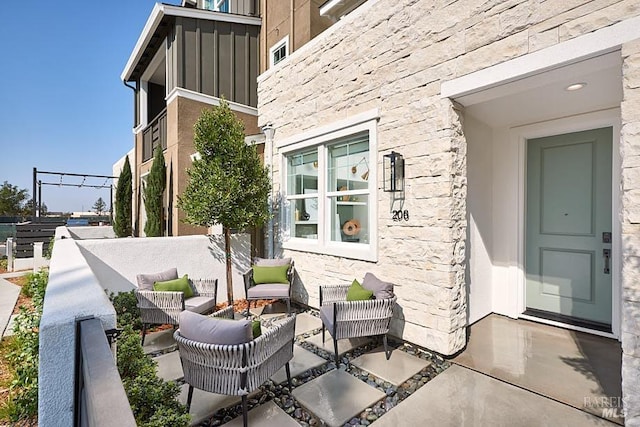 view of patio with an outdoor living space