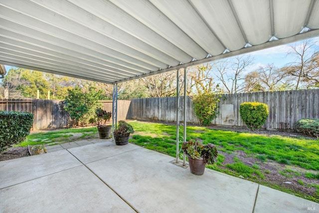 view of patio with a fenced backyard