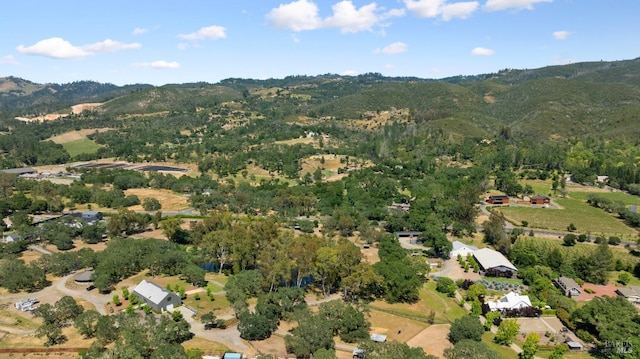 aerial view featuring a mountain view