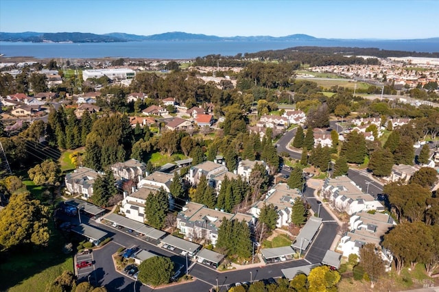 birds eye view of property featuring a residential view and a mountain view