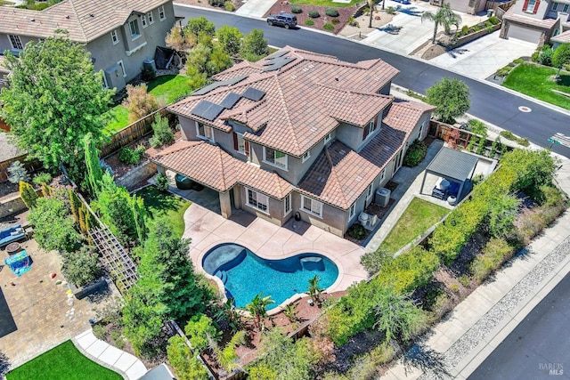 aerial view featuring a residential view