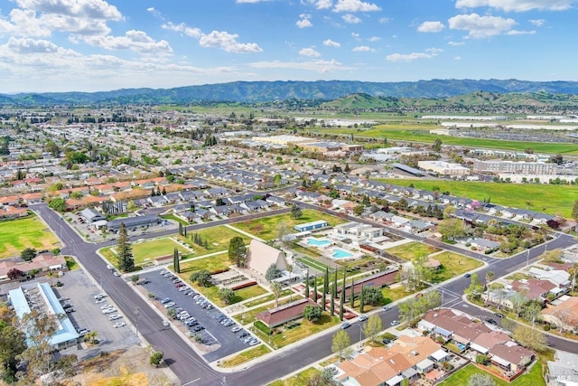 drone / aerial view with a mountain view