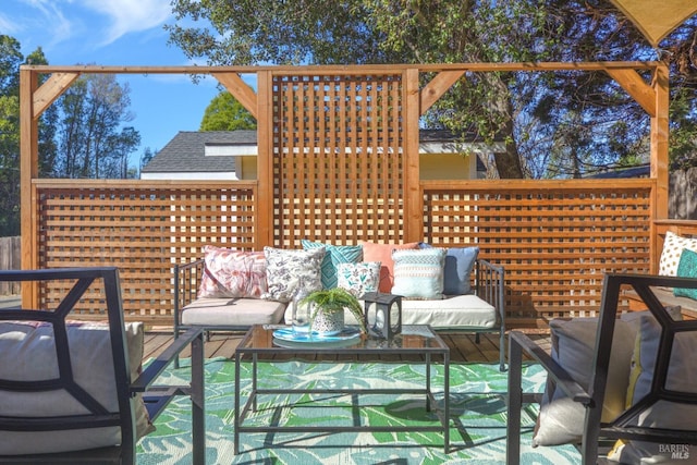 deck with outdoor lounge area