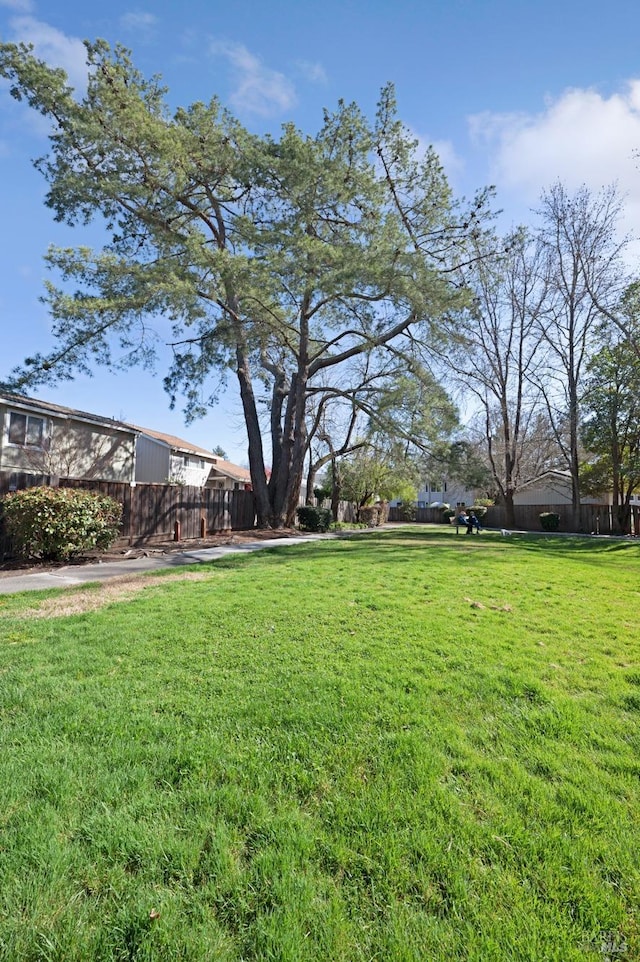 view of yard with fence