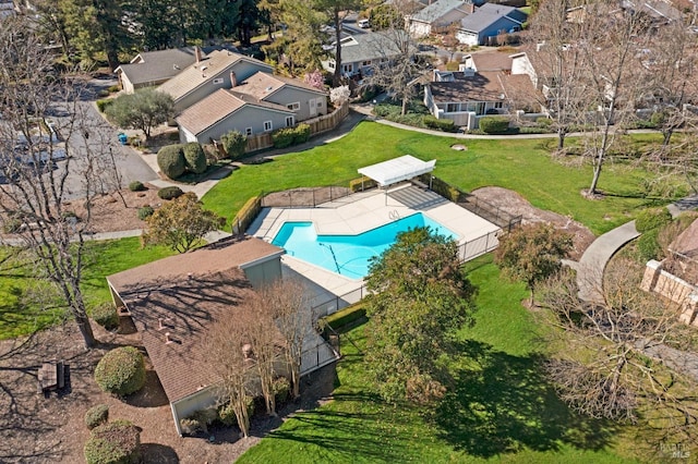 aerial view featuring a residential view