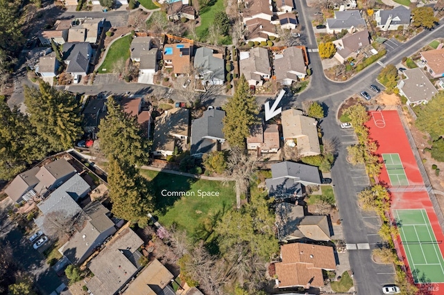 bird's eye view with a residential view