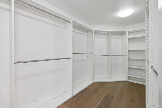 spacious closet with wood finished floors