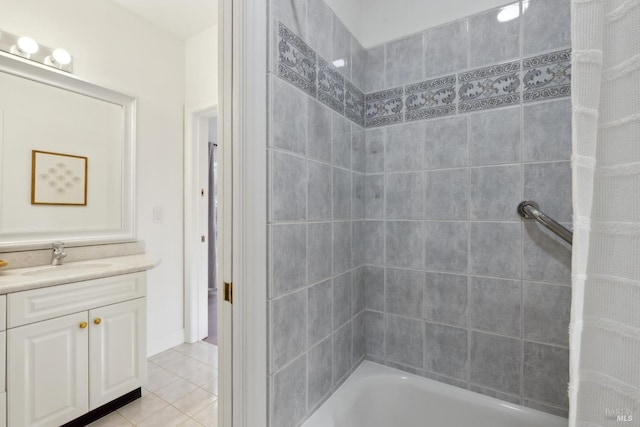 1211 Grand Ave, San Rafael, CA 94901 - bathroom with tile patterned floors, vanity, and tub / shower combination