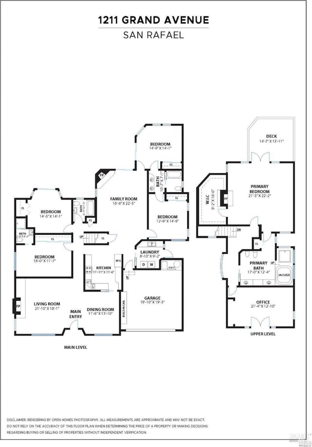 1211 Grand Ave, San Rafael, CA 94901 - floor plan / room layout