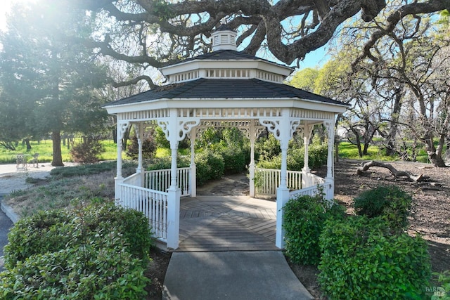 view of community with a gazebo