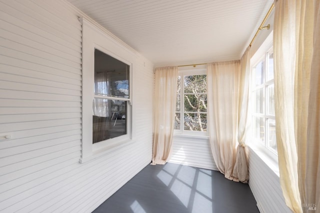 view of unfurnished sunroom