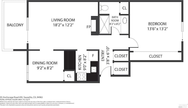 95 Anchorage Rd Unit 95, Sausalito, CA 94965 - home floor plan