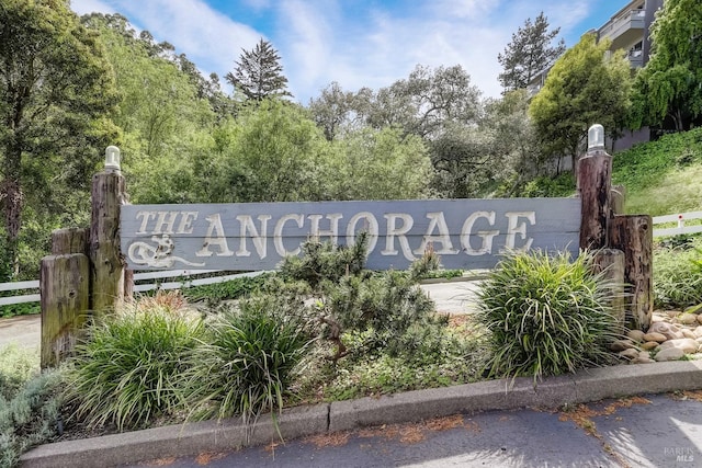 view of community sign