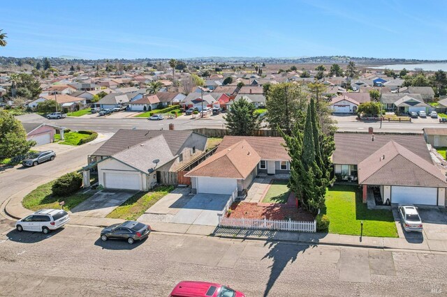 aerial view with a residential view