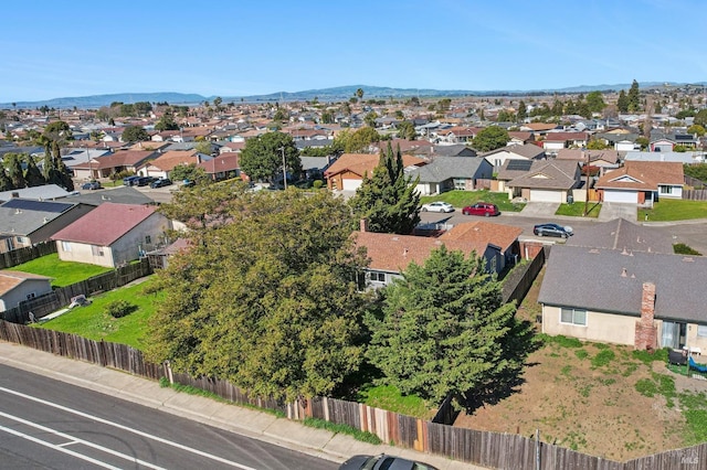 bird's eye view with a mountain view and a residential view