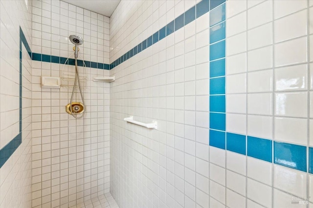 bathroom featuring a tile shower