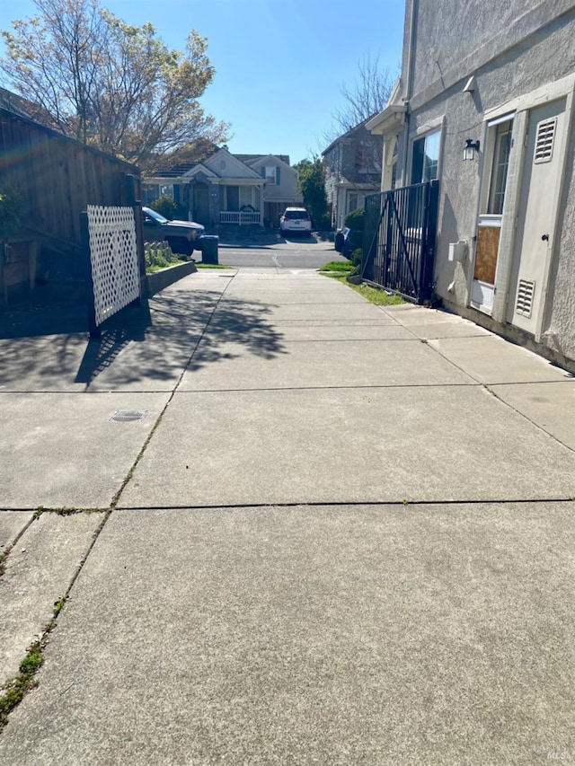 view of road featuring a residential view