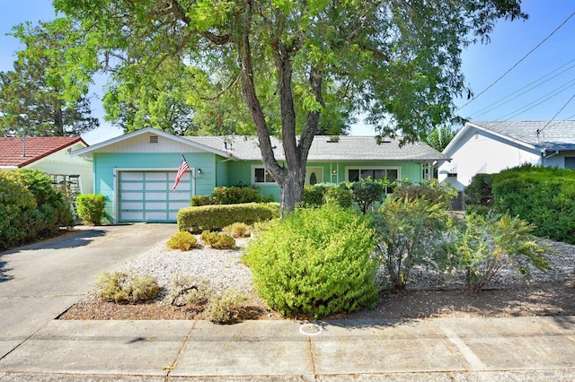 ranch-style house with driveway and a garage