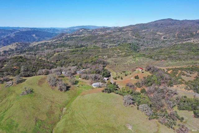 aerial view with a mountain view