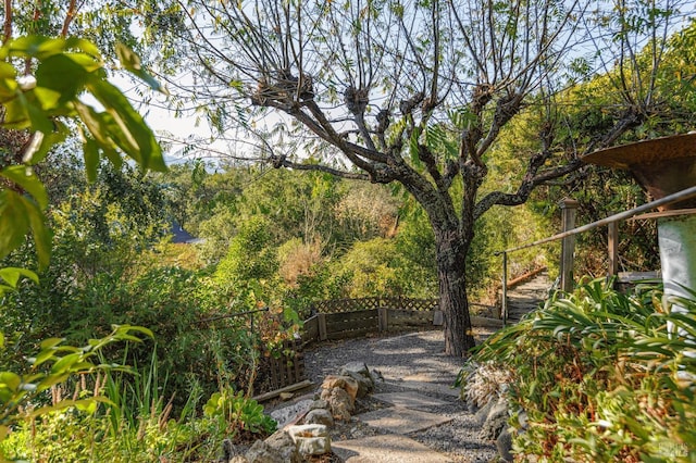 view of gate with a fenced backyard