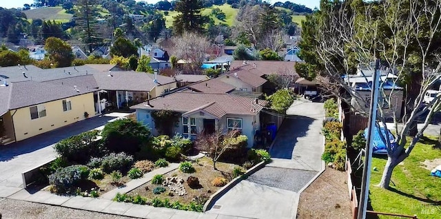 drone / aerial view featuring a residential view