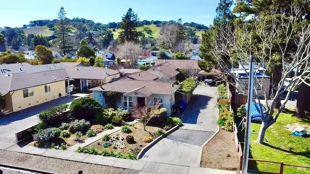 aerial view featuring a residential view