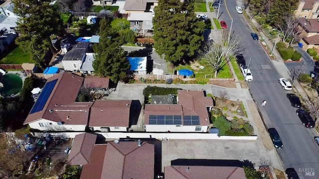 aerial view with a residential view