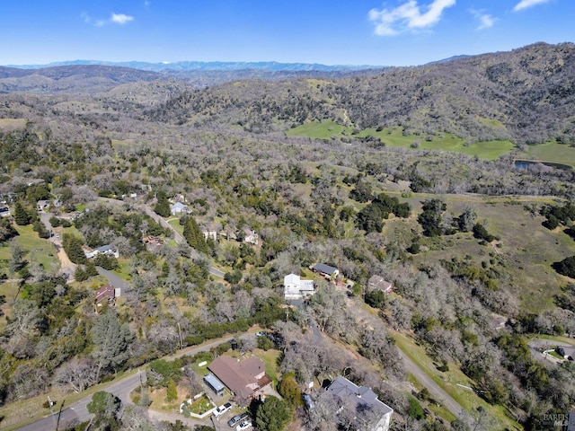 aerial view with a mountain view