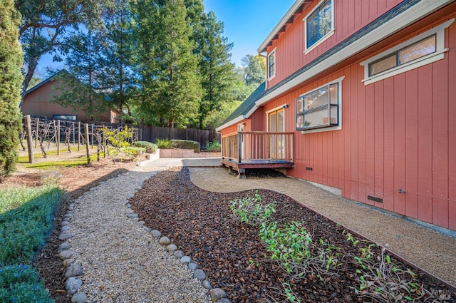 view of yard featuring fence