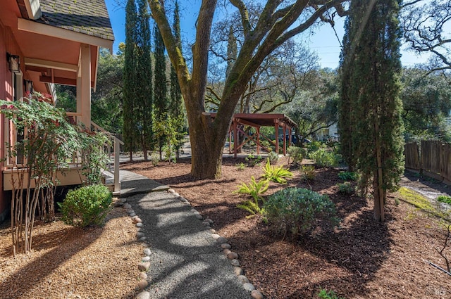 view of yard with fence