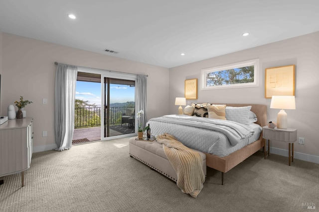 550 Sequoia Dr, San Anselmo, CA 94960 - bedroom featuring access to outside, multiple windows, visible vents, and carpet floors