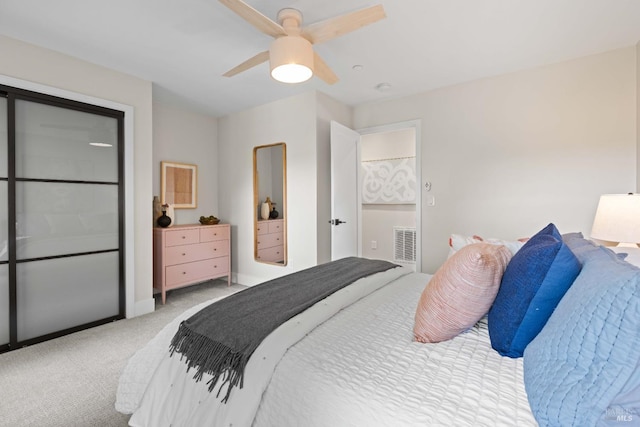 550 Sequoia Dr, San Anselmo, CA 94960 - carpeted bedroom featuring visible vents, baseboards, and ceiling fan