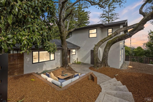 550 Sequoia Dr, San Anselmo, CA 94960 - view of front facade with stucco siding and fence