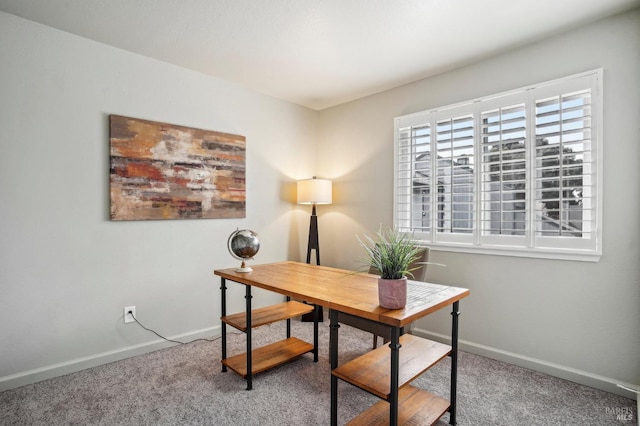 office with carpet floors and baseboards