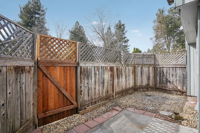 view of patio featuring a fenced backyard