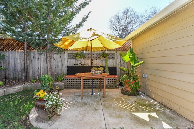 view of patio / terrace with fence