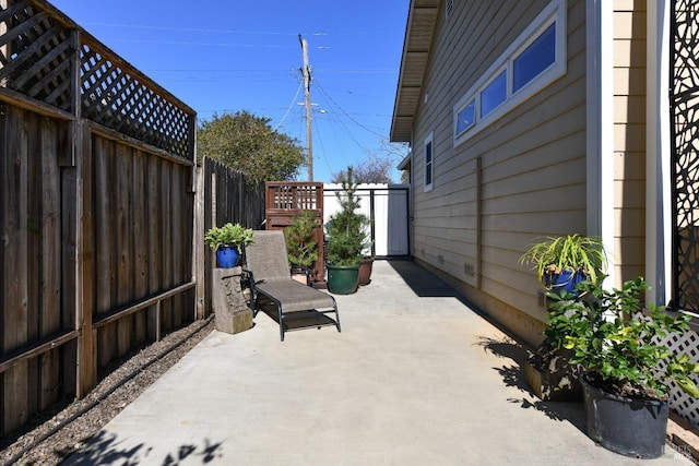 view of patio with a fenced backyard