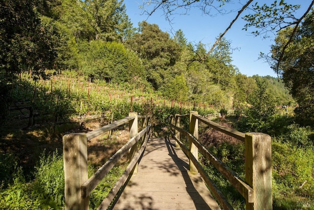 view of property's community featuring a view of trees