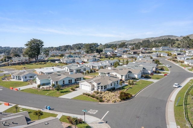 bird's eye view with a mountain view and a residential view