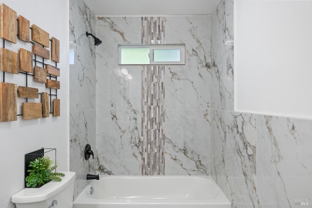 full bathroom featuring shower / bath combination and toilet