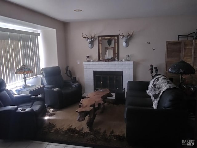 808 Pochard Way, Suisun City, CA 94585 - living room featuring tile patterned flooring and a fireplace