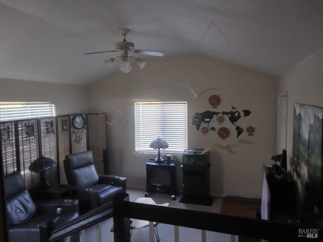 808 Pochard Way, Suisun City, CA 94585 - carpeted office with vaulted ceiling and a ceiling fan