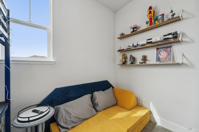 living area with baseboards