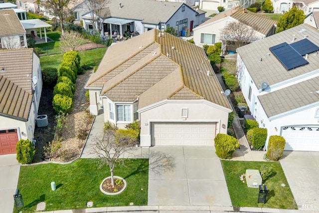 aerial view with a residential view