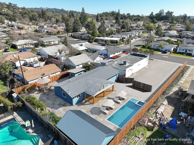 aerial view featuring a residential view