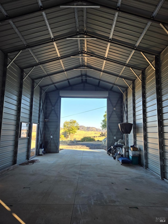 garage featuring metal wall