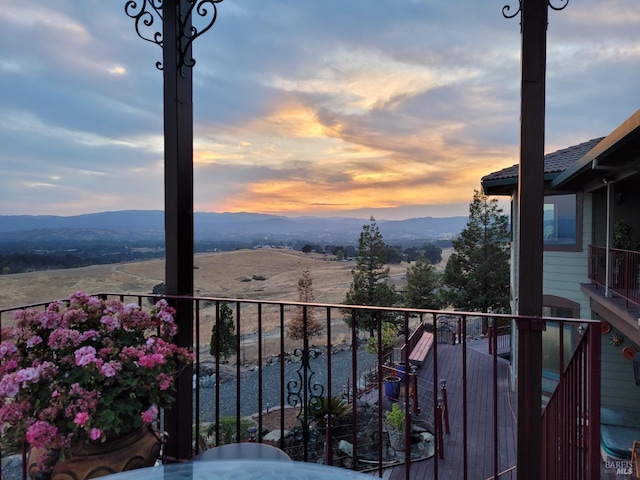 balcony with a mountain view