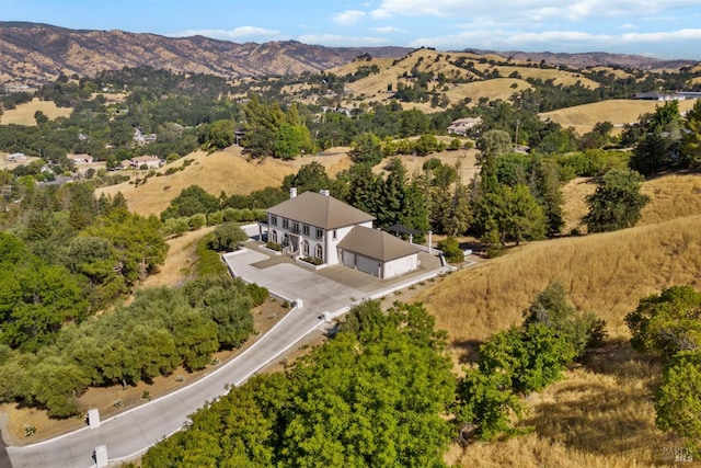 aerial view featuring a mountain view