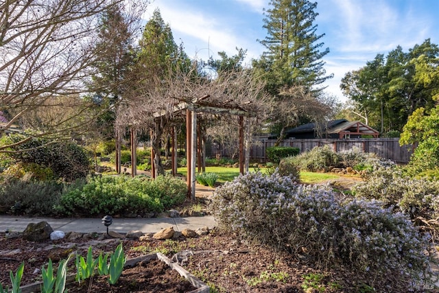 view of yard featuring fence