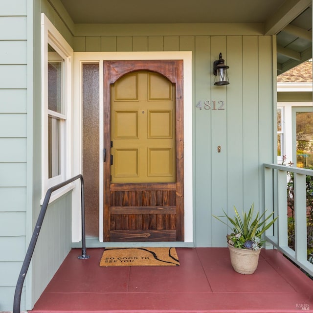 view of doorway to property